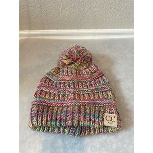 C.C Beanie Four Tone Multi #11 Single Pom Beanie
